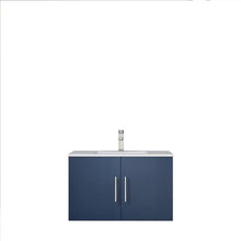Load image into Gallery viewer, Lexora LG192230DEDS000 Geneva 30&quot; Navy Blue Single Vanity, White Carrara Marble Top, White Square Sink and no Mirror