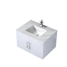 Load image into Gallery viewer, Lexora LG192230DMDS000 Geneva 30&quot; Glossy White Single Vanity, White Carrara Marble Top, White Square Sink and no Mirror
