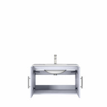 Load image into Gallery viewer, Lexora LG192230DMDS000 Geneva 30&quot; Glossy White Single Vanity, White Carrara Marble Top, White Square Sink and no Mirror
