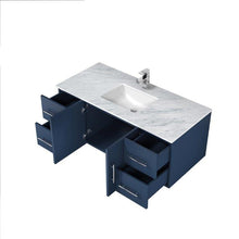 Load image into Gallery viewer, Lexora LG192248DEDS000 Geneva 48&quot; Navy Blue Single Vanity, White Carrara Marble Top, White Square Sink and no Mirror