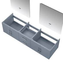 Load image into Gallery viewer, Lexora LG192272DB00LM30 Geneva 72&quot; Dark Grey Double Vanity, no Top and 30&quot; LED Mirrors