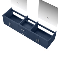 Load image into Gallery viewer, Lexora LG192280DE00LM30 Geneva 80&quot; Navy Blue Double Vanity, no Top and 30&quot; LED Mirrors