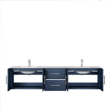 Load image into Gallery viewer, Lexora LG192280DEDS000 Geneva 80&quot; Navy Blue Double Vanity, White Carrara Marble Top, White Square Sinks and no Mirror