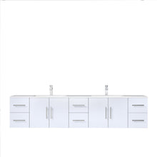 Load image into Gallery viewer, Lexora LG192284DMDS000 Geneva 84&quot; Glossy White Double Vanity, White Carrara Marble Top, White Square Sinks and no Mirror