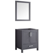 Load image into Gallery viewer, Lexora LJ342230SB00M28 Jacques 30&quot; Dark Grey Single Vanity, no Top and 28&quot; Mirror