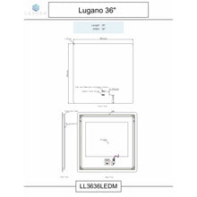 Load image into Gallery viewer, Lexora LL3636LEDM Lugano 36&quot; Wide x 36&quot; Tall LED Mirror w/ Defogger