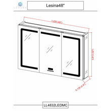Load image into Gallery viewer, Lexora LL4832LEDMC Lesina 48&quot; Wide x 32&quot; Tall LED Medicine Cabinet w/ Defogger