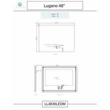 Load image into Gallery viewer, Lexora LL4836LEDM Lugano 48&quot; Wide x 36&quot; Tall LED Mirror w/ Defogger