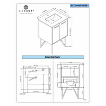 Load image into Gallery viewer, Lexora LLC24SKSOS000FRG Lancy 24&quot; Rustic Acacia Bathroom Vanity, White Quartz Top, White Square Sink, and Labaro Rose Gold Faucet Set