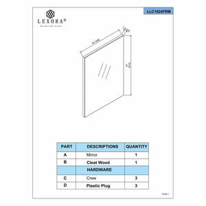 Lexora LLC24SKSOSM18FRG Lancy 24" Rustic Acacia Bathroom Vanity, White Quartz Top, White Square Sink, Labaro Rose Gold Faucet Set, and 18" Frameless Mirror