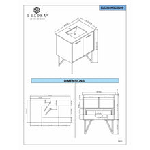 Load image into Gallery viewer, Lexora LLC36SKSOS000 Lancy 36&quot; Rustic Acacia Bathroom Vanity, White Quartz Top, and White Square Sink