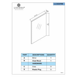 Lexora LLC36SKSOSM28FRG Lancy 36" Rustic Acacia Bathroom Vanity, White Quartz Top, White Square Sink, Labaro Rose Gold Faucet Set, and 28" Frameless Mirror