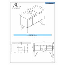 Load image into Gallery viewer, Lexora LLC48SKSOSM43 Lancy 48&quot; Rustic Acacia Bathroom Vanity, White Quartz Top, White Square Sink, and 43&quot; Frameless Mirror