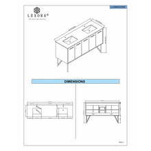 Load image into Gallery viewer, Lexora LLC80DKSOSM70 Lancy 80&quot; Rustic Acacia Double Bathroom Vanity, White Quartz Top, White Square Sinks, and 70&quot; Frameless Mirror