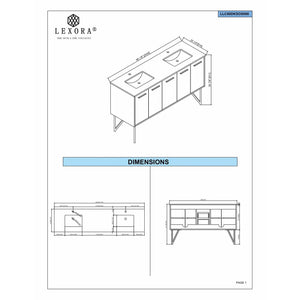 Lexora LLC80DKSOSM70FGM Lancy 80" Rustic Acacia Double Bathroom Vanity, White Quartz Top, White Square Sinks, Balzani Gun Metal Faucet Set, and 70" Frameless Mirror