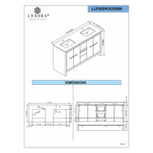 Load image into Gallery viewer, Lexora LLF80DKSODM70FCH Lafarre 80&quot; Rustic Acacia Double Bathroom Vanity, White Quartz Top, White Square Sinks, Monte Chrome Faucet Set, and 70&quot; Frameless Mirror