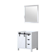 Load image into Gallery viewer, Lexora LM342230SA00M28 Marsyas 30&quot; White Single Vanity, no Top and 28&quot; Mirror