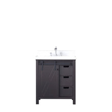 Load image into Gallery viewer, Lexora LM342230SCCS000 Marsyas 30&quot; Brown Single Vanity, White Quartz Top, White Square Sink and no Mirror