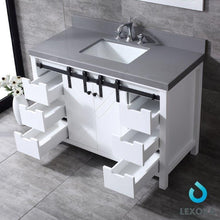 Load image into Gallery viewer, Lexora LM342248SAAS000 Marsyas 48&quot; White Single Vanity, Grey Quartz Top, White Square Sink and no Mirror