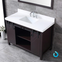 Load image into Gallery viewer, Lexora LM342248SCCS000 Marsyas 48&quot; Brown Single Vanity, White Quartz Top, White Square Sink and no Mirror