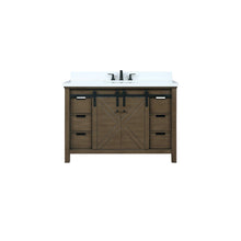 Load image into Gallery viewer, Lexora LM342248SKCS000 Marsyas 48&quot; Rustic Brown Single Vanity, White Quartz Top, White Square Sink and no Mirror