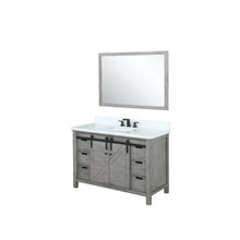 Load image into Gallery viewer, Lexora LM342248SHCSM44 Marsyas 48&quot; Ash Grey Single Vanity, White Quartz Top, White Square Sink and 44&quot; Mirror