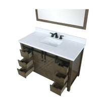 Load image into Gallery viewer, Lexora LM342248SKCSM44 Marsyas 48&quot; Rustic Brown Single Vanity, White Quartz Top, White Square Sink and 44&quot; Mirror