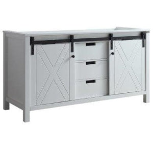Lexora LM342260DA00000 Marsyas 60" White Vanity Cabinet Only