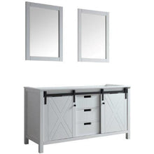 Load image into Gallery viewer, Lexora LM342260DA00M24 Marsyas 60&quot; White Double Vanity, no Top and 24&quot; Mirrors