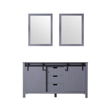 Load image into Gallery viewer, Lexora LM342260DB00M24 Marsyas 60&quot; Dark Grey Double Vanity, no Top and 24&quot; Mirrors