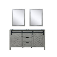 Load image into Gallery viewer, Lexora LM342260DH00M24 Marsyas 60&quot; Ash Grey Double Vanity, no Top and 24&quot; Mirrors