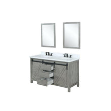 Load image into Gallery viewer, Lexora LM342260DHCSM24 Marsyas 60&quot; Ash Grey Double Vanity, White Quartz Top, White Square Sinks and 24&quot; Mirrors