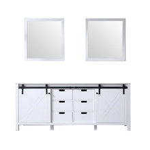 Load image into Gallery viewer, Lexora LM342280DA00M30 Marsyas 80&quot; White Double Vanity, no Top and 30&quot; Mirrors