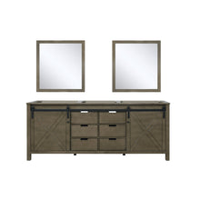 Load image into Gallery viewer, Lexora LM342280DK00M30 Marsyas 80&quot; Rustic Brown Double Vanity, no Top and 30&quot; Mirrors