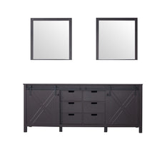 Load image into Gallery viewer, Lexora LM342280DC00M30 Marsyas 80&quot; Brown Double Vanity, no Top and 30&quot; Mirrors