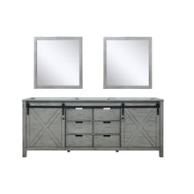 Load image into Gallery viewer, Lexora LM342280DH00M30 Marsyas 80&quot; Ash Grey Double Vanity, no Top and 30&quot; Mirrors