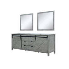 Load image into Gallery viewer, Lexora LM342284DH00M34 Marsyas 84&quot; Ash Grey Double Vanity, no Top and 34&quot; Mirrors