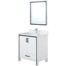 Load image into Gallery viewer, Lexora LZV352230SAJSM28 Ziva 30&quot; White Single Vanity, Cultured Marble Top, White Square Sink and 28&quot; Mirror