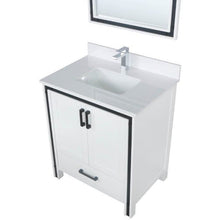 Load image into Gallery viewer, Lexora LZV352230SAJSM28 Ziva 30&quot; White Single Vanity, Cultured Marble Top, White Square Sink and 28&quot; Mirror