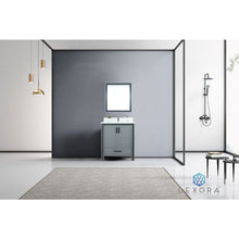 Load image into Gallery viewer, Lexora LZV352230SBJSM28 Ziva 30&quot; Dark Grey Single Vanity, Cultured Marble Top, White Square Sink and 28&quot; Mirror