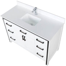 Load image into Gallery viewer, Lexora LZV352248SAJS000 Ziva 48&quot; White Single Vanity, Cultured Marble Top, White Square Sink and no Mirror