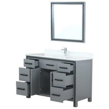Load image into Gallery viewer, Lexora LZV352248SBJSM34 Ziva 48&quot; Dark Grey Single Vanity, Cultured Marble Top, White Square Sink and 34&quot; Mirror