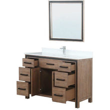 Load image into Gallery viewer, Lexora LZV352248SNJSM34 Ziva 48&quot; Rustic Barnwood Single Vanity, Cultured Marble Top, White Square Sink and 34&quot; Mirror