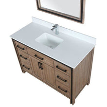 Load image into Gallery viewer, Lexora LZV352248SNJSM34 Ziva 48&quot; Rustic Barnwood Single Vanity, Cultured Marble Top, White Square Sink and 34&quot; Mirror