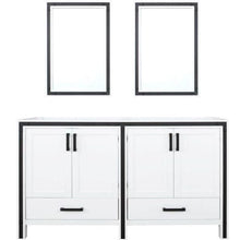 Load image into Gallery viewer, Lexora LZV352260SA00M22 Ziva 60&quot; White Double Vanity, no Top and 22&quot; Mirrors