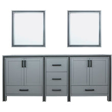 Load image into Gallery viewer, Lexora LZV352280SB00M30 Ziva 80&quot; Dark Grey Double Vanity, no Top and 30&quot; Mirrors