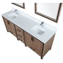 Load image into Gallery viewer, Lexora LZV352280SNJSM30 Ziva 80&quot; Rustic Barnwood Double Vanity, Cultured Marble Top, White Square Sink and 30&quot; Mirrors