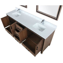 Load image into Gallery viewer, Lexora LZV352280SNJSM30 Ziva 80&quot; Rustic Barnwood Double Vanity, Cultured Marble Top, White Square Sink and 30&quot; Mirrors