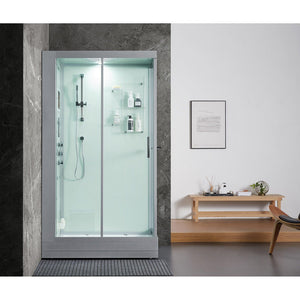 Maya Bath 206 Lucca-White-Left Steam Shower