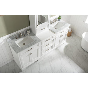 Design Element ML-84MC-WT Milano 84" Double Sink Bathroom Vanity Modular Set in White